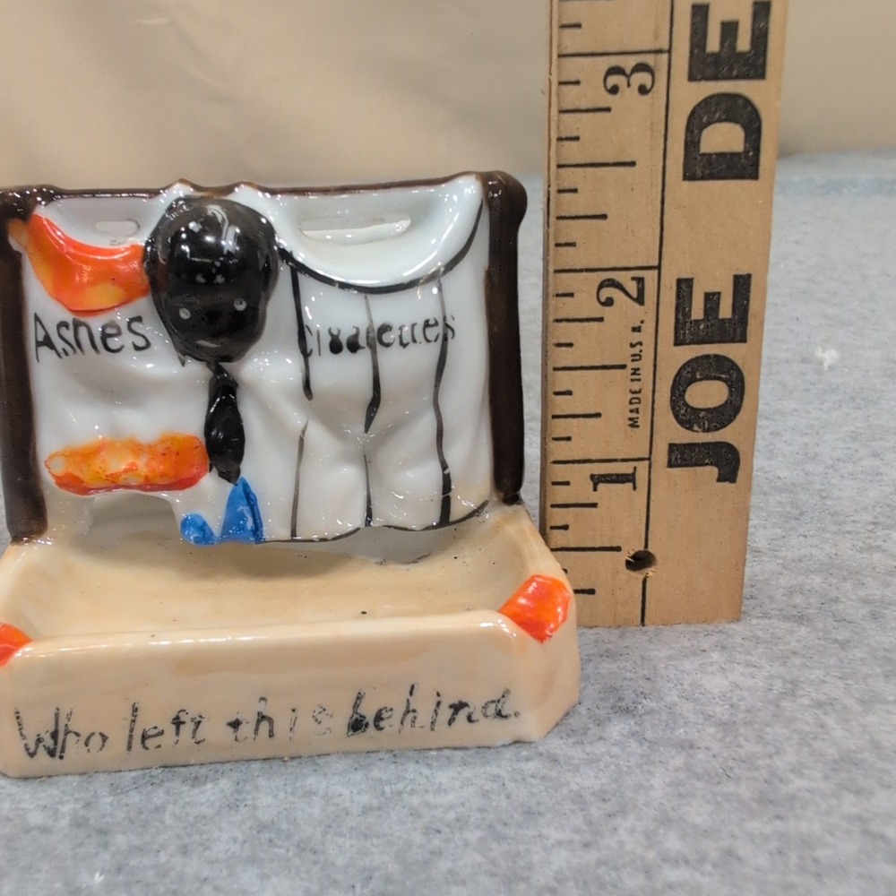 Vintage Made in Japan Ceramic Novelty Ashtray Who Left This Behind Humorous VG - Picture 5 of 5